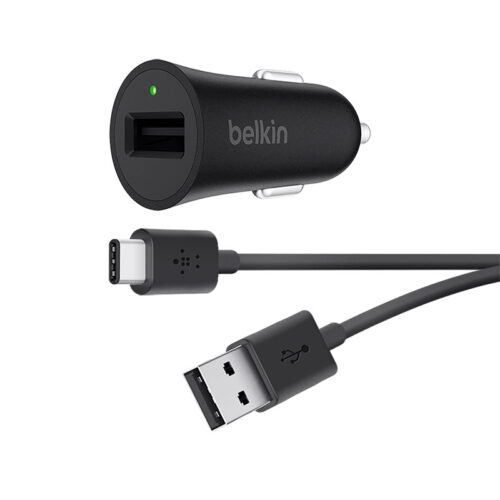 Belkin BOOST↑UP™ Quick Charge 3.0 Car Charger with USB-A to USB-C™ Cable - F7U032bt04-BLK