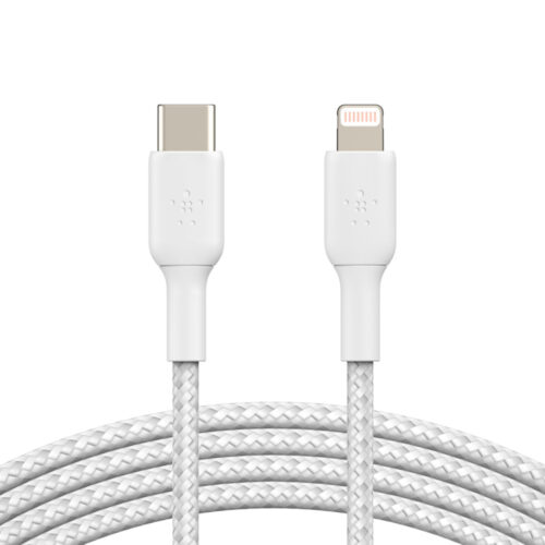 Belkin CAA004bt1MWH Braided USB-C to Lightning Cable (1M)