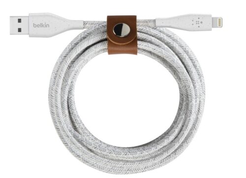 Belkin DuraTek™ Plus Lightning to USB-A Cable with Strap- F8J236bt10-WHT