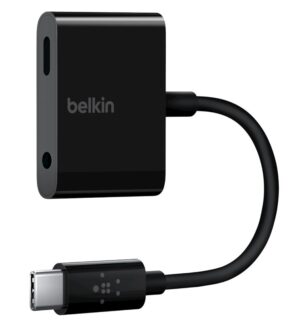 Belkin RockStar™ 3.5mm Audio + USB-C™ Charge Adapter-F7U080btBLK